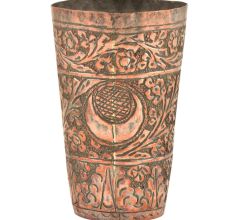  Copper Finely Engraved Islamic Lassi Cup