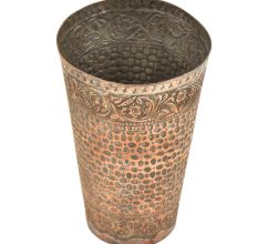 Engraved Bricks With Floral Border Copper Glass