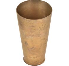 Old Brass Lassi Glass With Carving