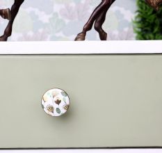 Crown Imperial Flower Golden Pattern Ceramic Cabinet Knobs Online