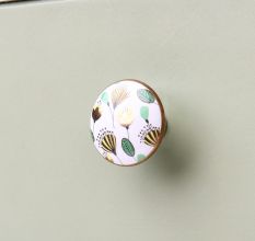 Crown Imperial Flower Golden Pattern Ceramic Cabinet Knobs Online