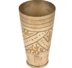 Brass Leaf Etched In A Triangle Pattern Lassi Glass