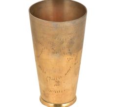 Old hand Engraved Abstract Pattern Brass Punjabi Glass