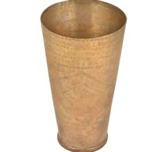 Faded Rustic Triangular Dotted Design Brass Punjabi Glass