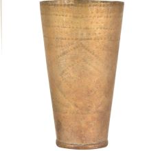 Faded Rustic Triangular Dotted Design Brass Punjabi Glass