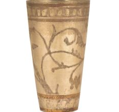 Two Sided Border Floral Vines Design Punjabi Lassi Glass