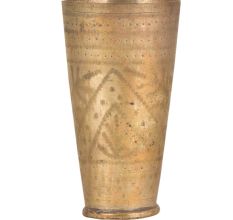 Faded Triangular Leafy Design Old Brass Punjabi Glass