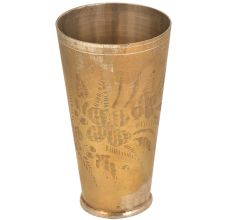 Old lassi Glass Hand Etched With Elaborate Flowers And leaves