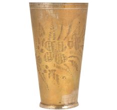 Old lassi Glass Hand Etched With Elaborate Flowers And leaves
