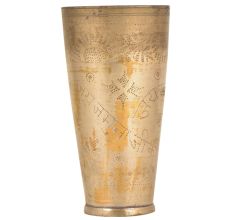 Jai Jamuna Ji Ki Engraved Floral Brass Punjabi Glass