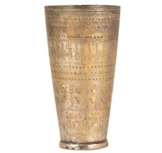 Old Brass Lassi Glass Etched With An Array Of Patterns