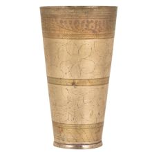 Handmade Brass Unique Etched Punjanbi Lassi Glass