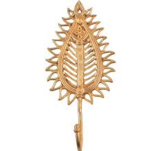 Brass leafy Flower Design Wall Hook 