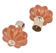 Ceramic Big Flower ShapedÂ Orange Curtain Rod Finial