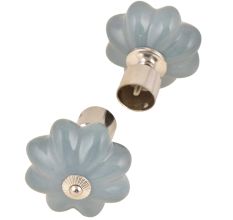 Ceramic Big Flower ShapedÂ Sky Blue Curtain Rod Finial