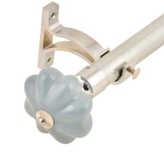 Ceramic Big Flower ShapedÂ Sky Blue Curtain Rod Finial
