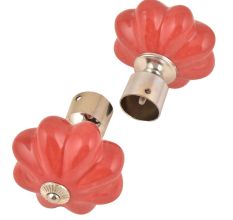 Ceramic Big Flower ShapedÂ  Red Curtain Rod Finial