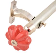 Ceramic Big Flower ShapedÂ  Red Curtain Rod Finial