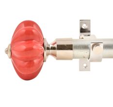 Ceramic Big Flower ShapedÂ  Red Curtain Rod Finial