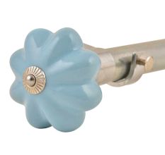 Ceramic Big Flower ShapedÂ  Blue Curtain Rod Finial
