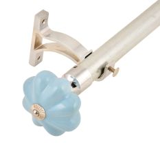 Ceramic Big Flower ShapedÂ  Blue Curtain Rod Finial