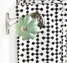 Ceramic Big Flower ShapedÂ  Pale Green Curtain Rod Finial