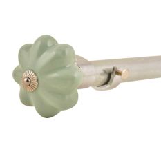 Ceramic Big Flower ShapedÂ  Pale Green Curtain Rod Finial
