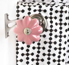 Ceramic Big Flower ShapedÂ  Pink Curtain Rod Finial