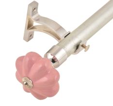 Ceramic Big Flower ShapedÂ  Pink Curtain Rod Finial