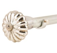 Antique Mercury Glass Big Flower Shaped Curtain Rod Finial