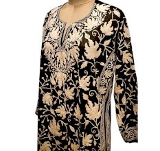 Embroidered Designer Black Color Long Kurti Fabric