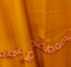 Handmade Semi Pashmina Border Embroidery  Design Needle Work Shawl