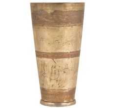 Old Vintage Brass Hand Carved Unique Lassi Collectible