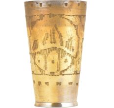 Old North Indian Lassi Cup Brass Crafted Engraved Lassi Glass