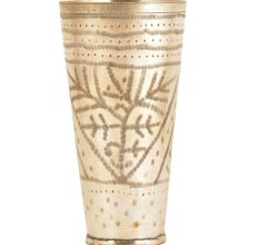Leaves Etched Old Brass Traditional Brass Lassi Glass