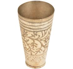Leaves Engraved Border Design Brass North Indian Glass