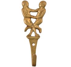 Handmade Brass Two Dancing Girls Wall Hooks