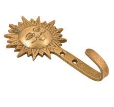 Golden Brass Sun Single Wall Hooks