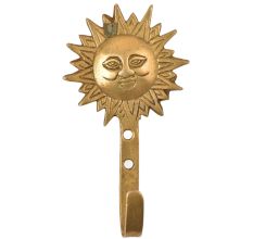 Golden Brass Sun Single Wall Hooks