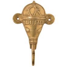 Tribal Brass Elephant Head Design Hooks