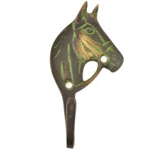 Black Brass Western Horse Wall Hooks With Patina