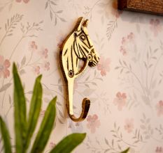 Golden  Brass Western Horse Wall Hooks