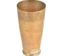 Vintage Stye Engraved Brass Punjabi Lassi Glass