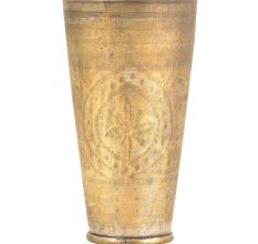 Faded Floral Design On Brass Tumbler Tall Lassi Glass
