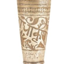 Traditional Radha Krishna Carved Brass Lassi Glass Or Tumbler