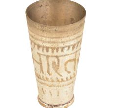 Carved Bharat Brass Punjabi Lassi Glass Or Tumbler