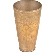 Punjabi Brass Lassi Tumbler glass With  Intricate Carved Design