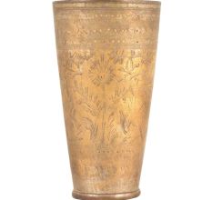 Punjabi Brass Lassi Tumbler glass With  Intricate Carved Design