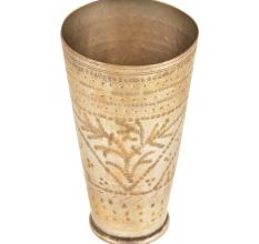 Hand Crafted Brass Glasses with Leafy Design