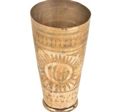Big Sunflower Engraved With Border Punjabi Lassi Glass